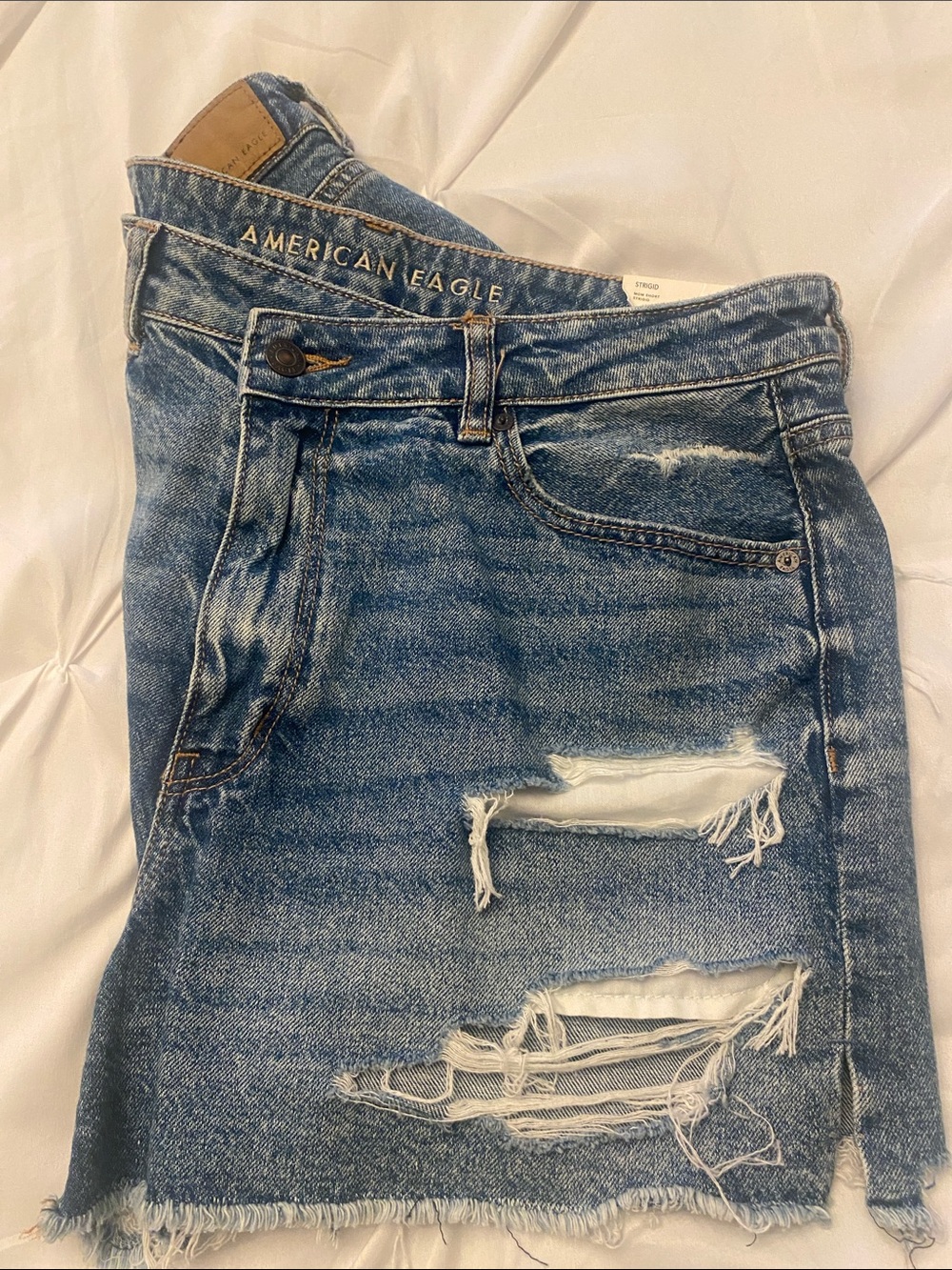 American Eagle Distressed Denim Shorts - Blue - Picture 7 of 10